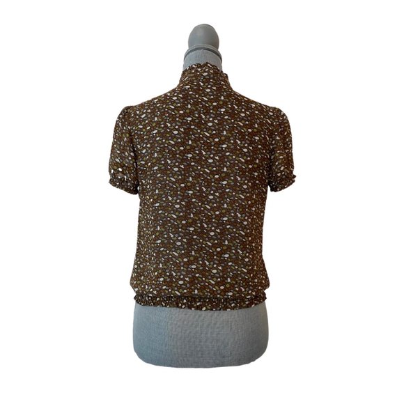 Forever XXI brown pattern ruffle shirt - Picture 2 of 6